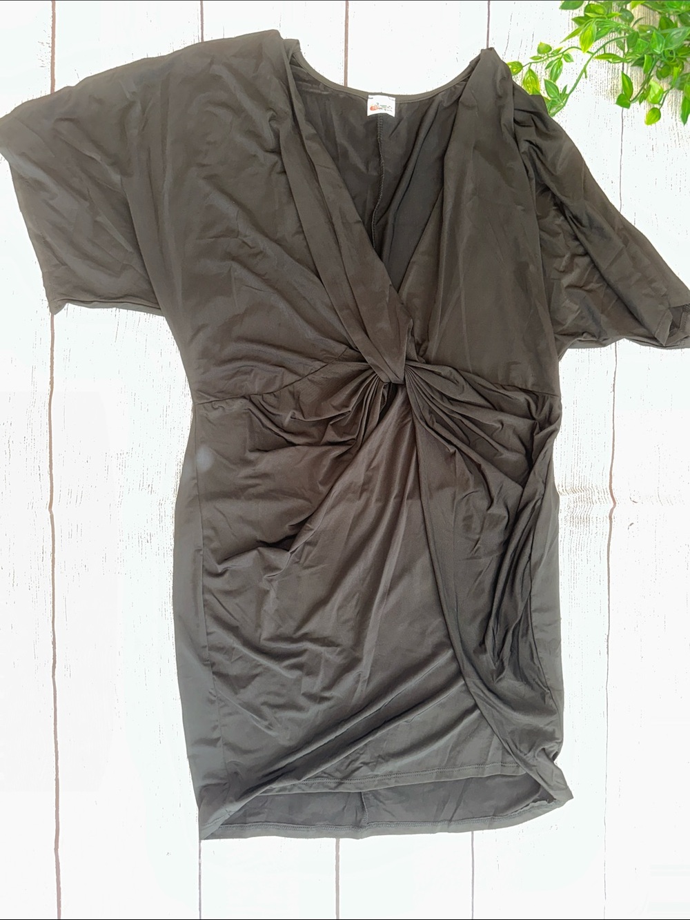 Black dress knotted front